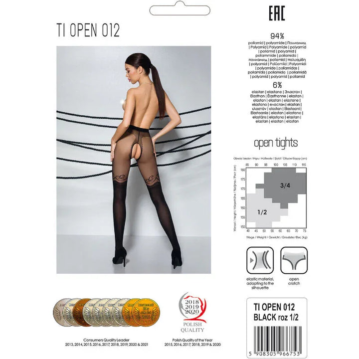PASSION - TIOPEN 012 MEDIAS NEGRO 1/2 20/40 DEN - Nuvica