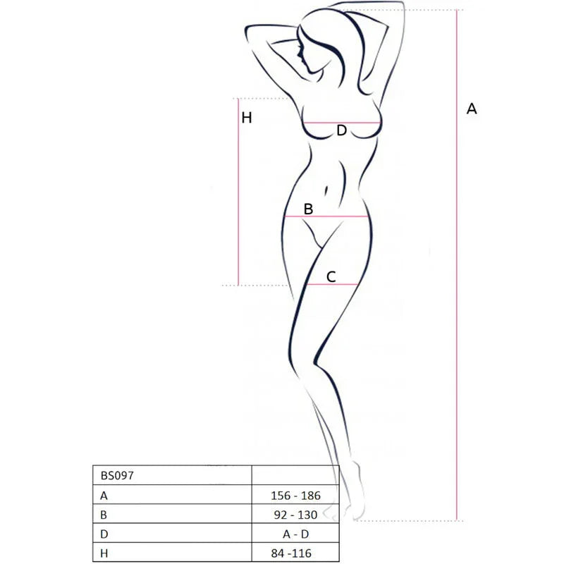 PASSION - BS097 BODYSTOCKING NEGRO TALLA ÚNICA - Nuvica