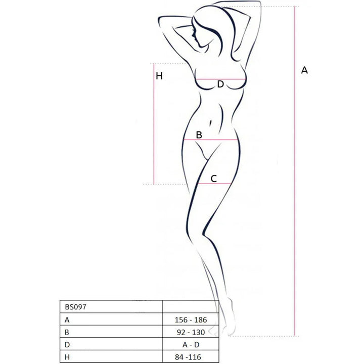 PASSION - BS097 BODYSTOCKING NEGRO TALLA ÚNICA - Nuvica
