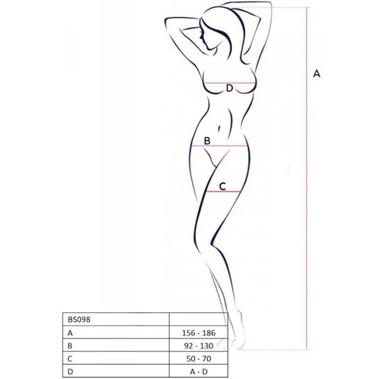 PASSION - BS098 BODYSTOCKING NEGRO TALLA ÚNICA - Nuvica