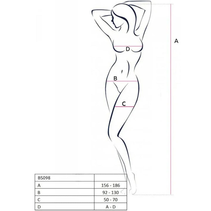 PASSION - BS098 BODYSTOCKING NEGRO TALLA ÚNICA - Nuvica