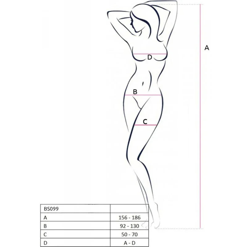 PASSION - BS099 BODYSTOCKING NEGRO TALLA ÚNICA - Nuvica