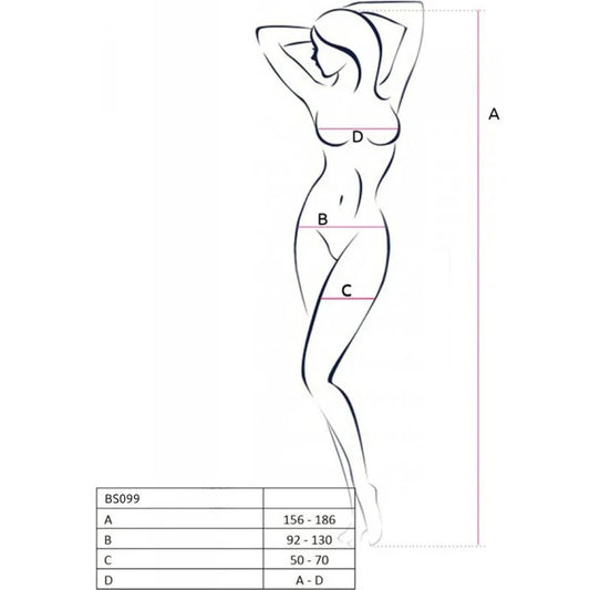PASSION - BS099 BODYSTOCKING NEGRO TALLA ÚNICA - Nuvica