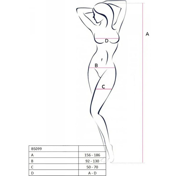 PASSION - BS099 BODYSTOCKING NEGRO TALLA ÚNICA - Nuvica