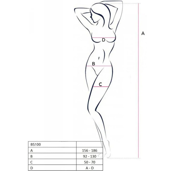 PASSION - BS100 BODYSTOCKING NEGRO TALLA ÚNICA - Nuvica