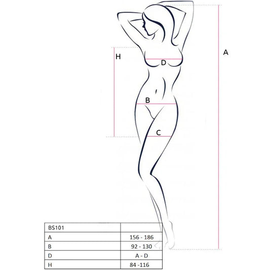 PASSION - BS101 BODYSTOCKING NEGRO TALLA ÚNICA - Nuvica
