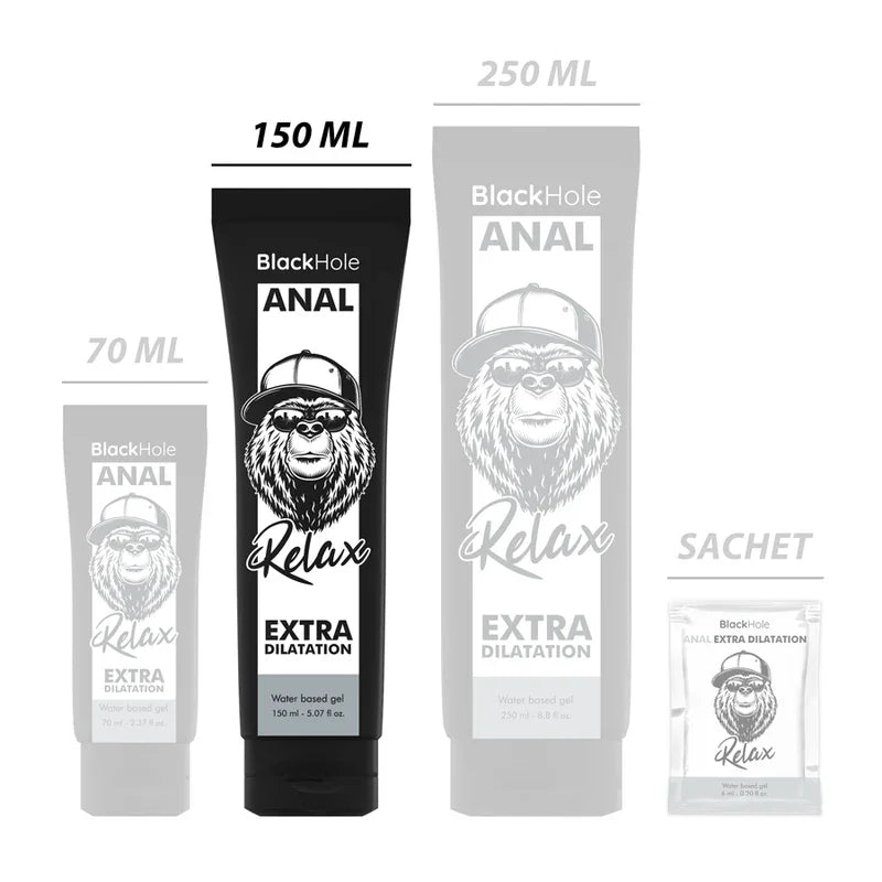 BLACK HOLE - GEL BASE AGUA DILATACIÓN ANAL 150 ML - Nuvica