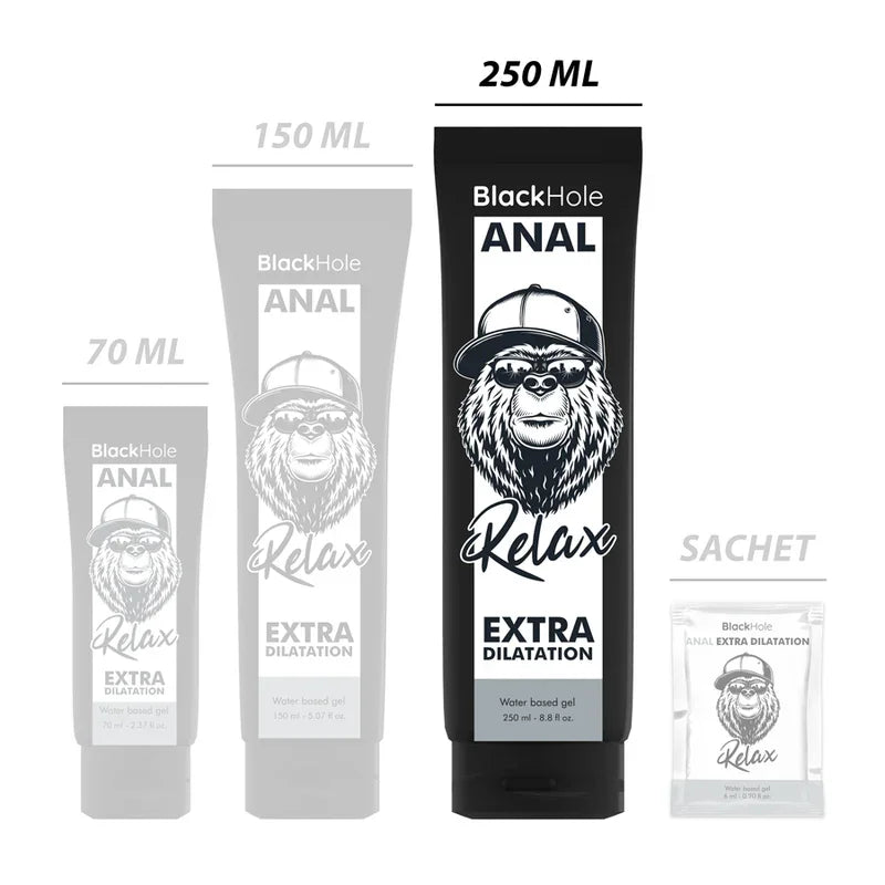 BLACK HOLE - GEL BASE AGUA DILATACIÓN ANAL 250 ML - Nuvica