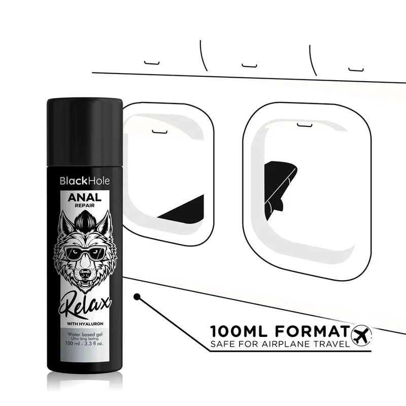 BLACK HOLE - ANAL REPAIR BASE AGUA RELAX CON HYALURON 100 ML - Nuvica