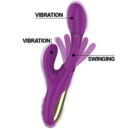 INTENSE - APOLO VIBRADOR MULTIFUNCIÓN RECARGABLE 7 VIBRACIONES CON LENGUA OSCILANTE MORADO - Nuvica