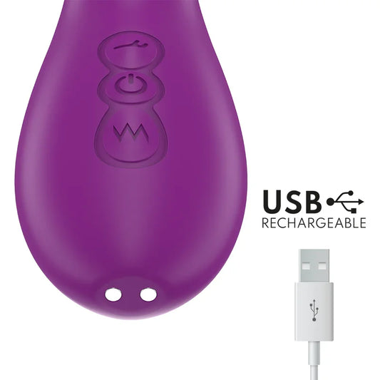 INTENSE - APOLO VIBRADOR MULTIFUNCIÓN RECARGABLE 7 VIBRACIONES CON LENGUA OSCILANTE MORADO - Nuvica