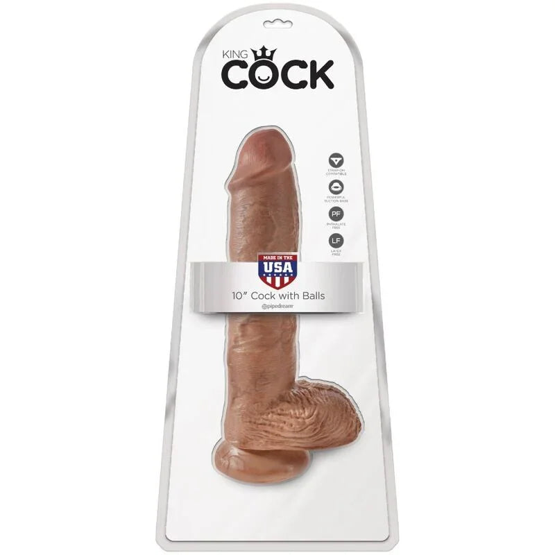 KING COCK - PENE REALÍSTICO CON TESTÍCULOS 19.8 CM CARAMELO - Nuvica