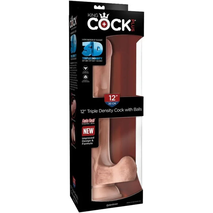 KING COCK - PENE REALÍSTICO 3D CON TESTÍCULOS 24.8 CM NATURAL - Nuvica