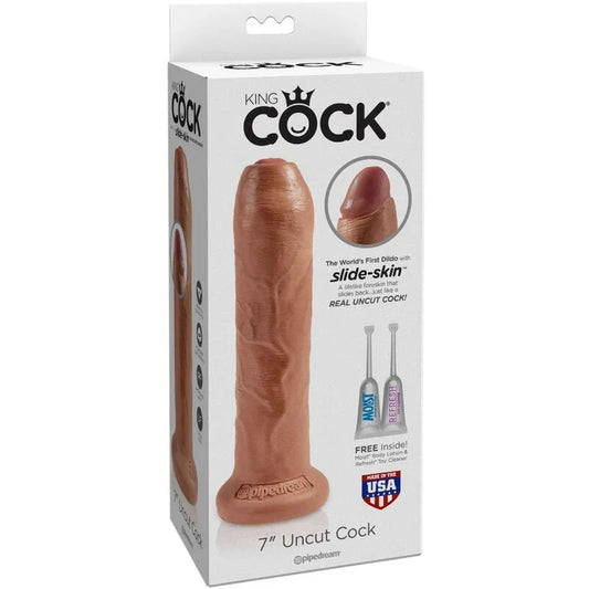 KING COCK - PENE REALÍSTICO CON PREPUCIO 17.8 CM CARAMELO - Nuvica