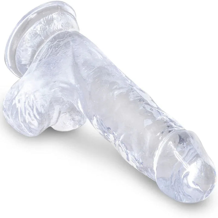 KING COCK - CLEAR PENE REALÍSTICO CON TESTÍCULOS 10.1 CM TRANSPARENTE - Nuvica