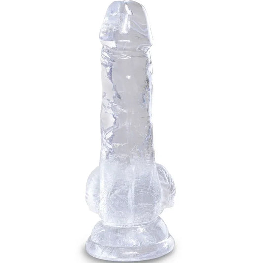 KING COCK - CLEAR PENE REALÍSTICO CON TESTÍCULOS 10.1 CM TRANSPARENTE - Nuvica