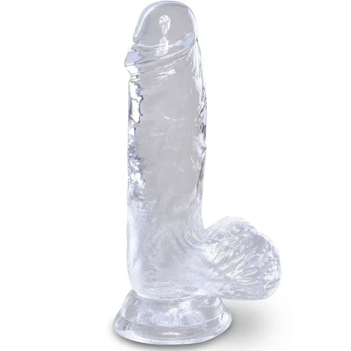 KING COCK - CLEAR PENE REALÍSTICO CON TESTÍCULOS 10.1 CM TRANSPARENTE - Nuvica