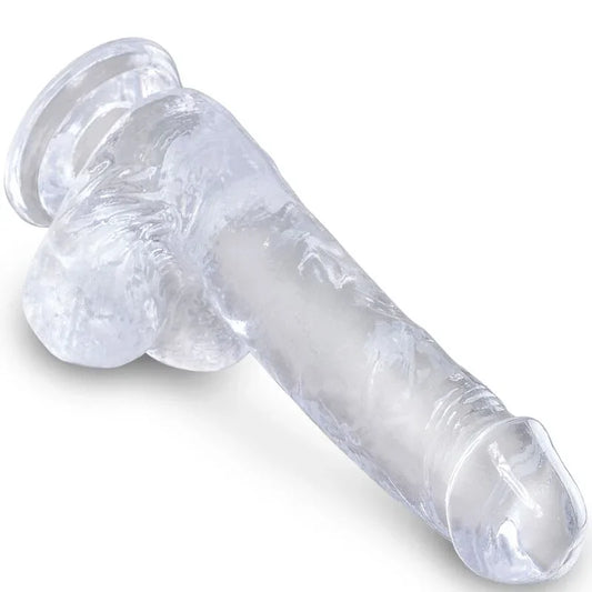 KING COCK - CLEAR PENE REALÍSTICO CON TESTÍCULOS 13.5 CM TRANSPARENTE - Nuvica