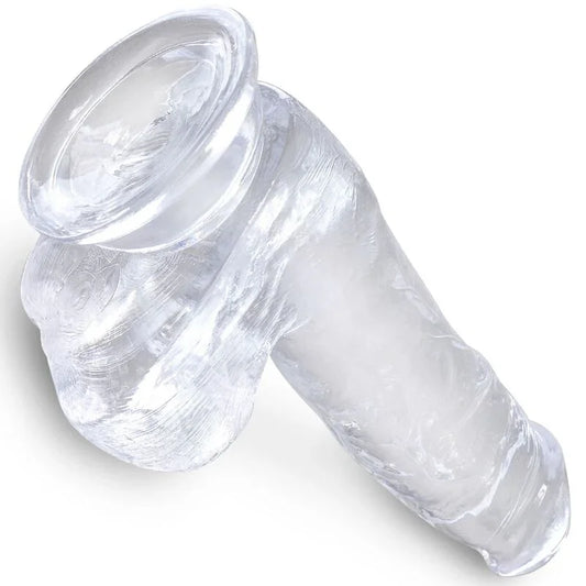 KING COCK - CLEAR PENE REALÍSTICO CON TESTÍCULOS 13.5 CM TRANSPARENTE - Nuvica