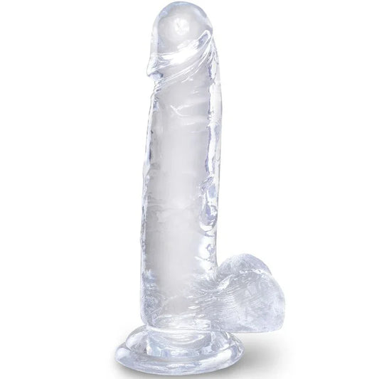 KING COCK - CLEAR PENE REALÍSTICO CON TESTÍCULOS 15.2 CM TRANSPARENTE - Nuvica