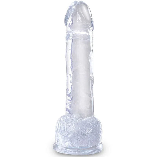 KING COCK - CLEAR PENE REALÍSTICO CON TESTÍCULOS 15.2 CM TRANSPARENTE - Nuvica