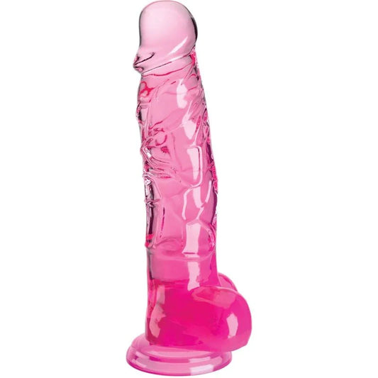KING COCK - CLEAR PENE REALÍSTICO CON TESTÍCULOS 16.5 CM ROSA - Nuvica