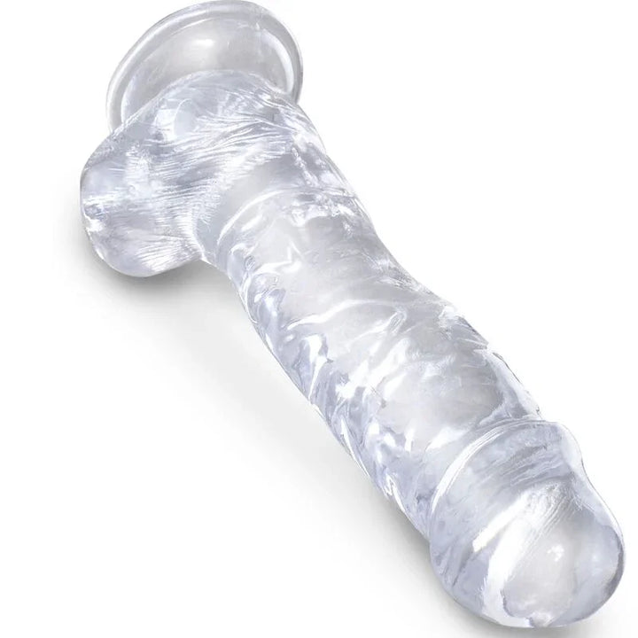 KING COCK - CLEAR PENE REALÍSTICO CON TESTÍCULOS 16.5 CM TRANSPARENTE - Nuvica