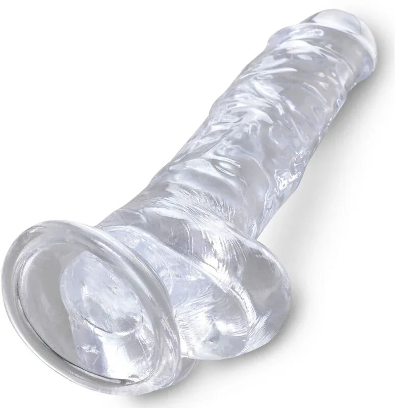 KING COCK - CLEAR PENE REALÍSTICO CON TESTÍCULOS 16.5 CM TRANSPARENTE - Nuvica
