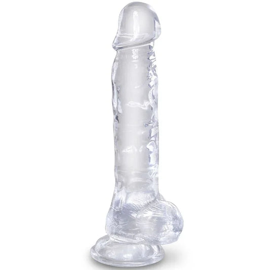 KING COCK - CLEAR PENE REALÍSTICO CON TESTÍCULOS 16.5 CM TRANSPARENTE - Nuvica