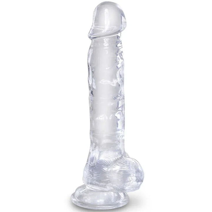 KING COCK - CLEAR PENE REALÍSTICO CON TESTÍCULOS 16.5 CM TRANSPARENTE - Nuvica