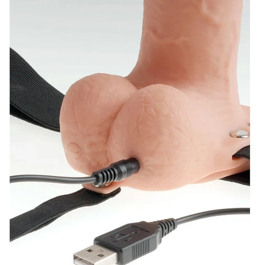 FETISH FANTASY SERIES - ARNES AJUSTABLE PENE REALÍSTICO CON TESTÍCULOS RECARGABLE Y VIBRADOR 23 CM - Nuvica