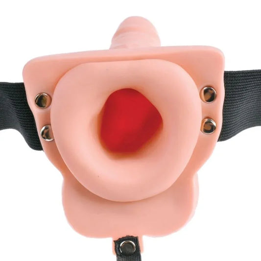 FETISH FANTASY SERIES - ARNÉS AJUSTABLE CONTROL REMOTO PENE REALÍSTICO CON TESTÍCULOS RECARGABLE Y VIBRADOR 15 CM - Nuvica