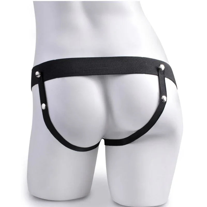 FETISH FANTASY SERIES - ARNÉS AJUSTABLE CONTROL REMOTO PENE REALÍSTICO CON TESTÍCULOS RECARGABLE Y VIBRADOR 15 CM - Nuvica