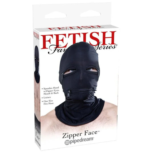 FETISH FANTASY SERIES - PASAMONTAÑAS CON CREMALLERAS NEGRO - Nuvica