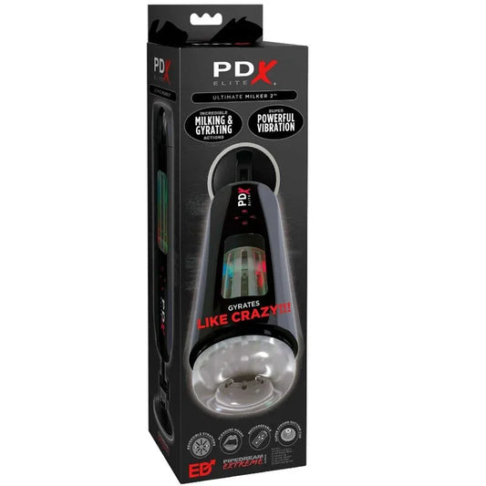 PDX ELITE - MASTURBADOR STROKER ULTIMATE MILKER 2 GIRATORIO Y VIBRADOR - Nuvica