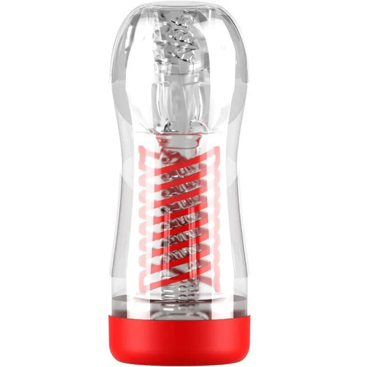 PDX ELITE - MASTURBADOR STROKER VIEWTUBE 2 COMPRESION ESPIRAL TRANSPARENTE - Nuvica
