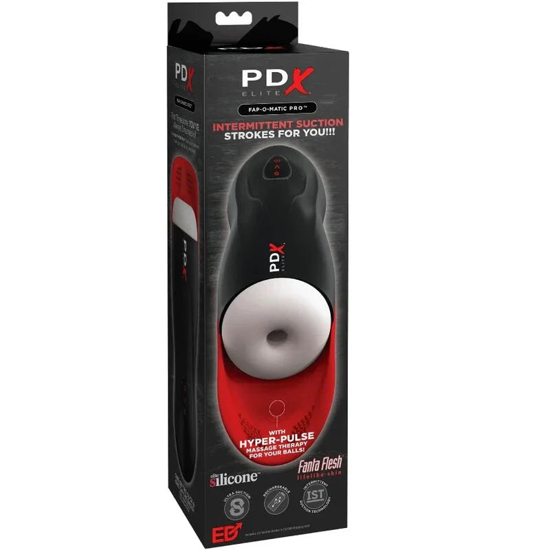 PDX ELITE - MASTURBADOR STROKER FAP-O-MATIC PRO CON BASE PARA TESTÍCULOS - Nuvica