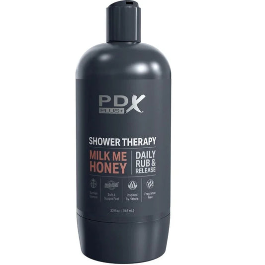 PDX PLUS - MASTURBADOR STROKER DISEÑO DISCRETO DE BOTE CHAMPU MILK ME HONEY CARAMELO - Nuvica