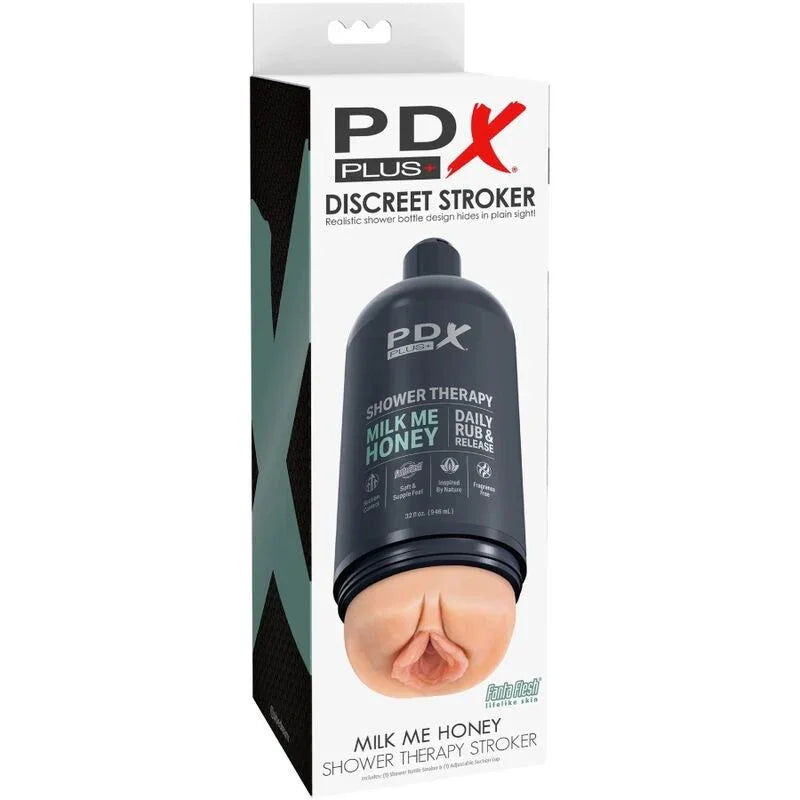 PDX PLUS - MASTURBADOR STROKER DISEÑO DISCRETO DE BOTE CHAMPU MILK ME HONEY - Nuvica