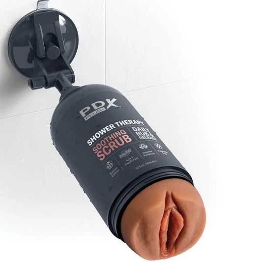 PDX PLUS - MASTURBADOR STROKER DISEÑO DISCRETO DE BOTE CHAMPU SOOTHING SCRUB CARAMELO - Nuvica