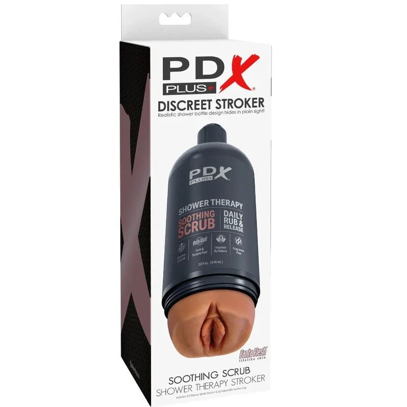 PDX PLUS - MASTURBADOR STROKER DISEÑO DISCRETO DE BOTE CHAMPU SOOTHING SCRUB CARAMELO - Nuvica