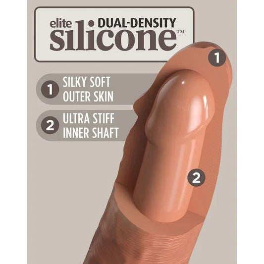 KING COCK - ÉLITE DILDO REALÍSTICO SILICONA 15.2 CM CARAMELO - Nuvica