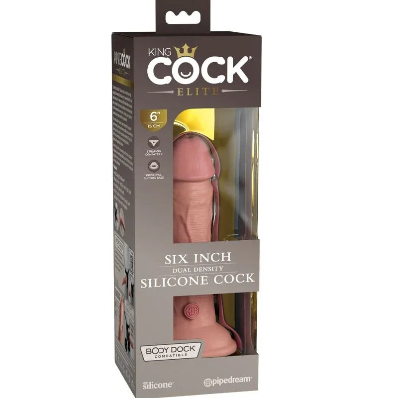 KING COCK - ÉLITE DILDO REALÍSTICO SILICONA 15.2 CM - Nuvica
