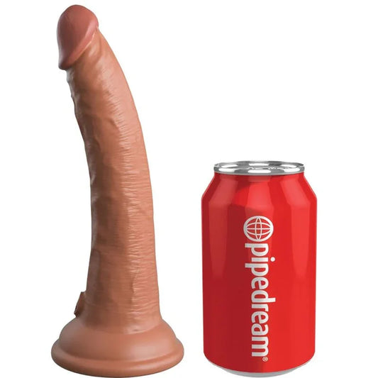 KING COCK - ÉLITE DILDO REALÍSTICO SILICONA 17.8 CM CARAMELO - Nuvica