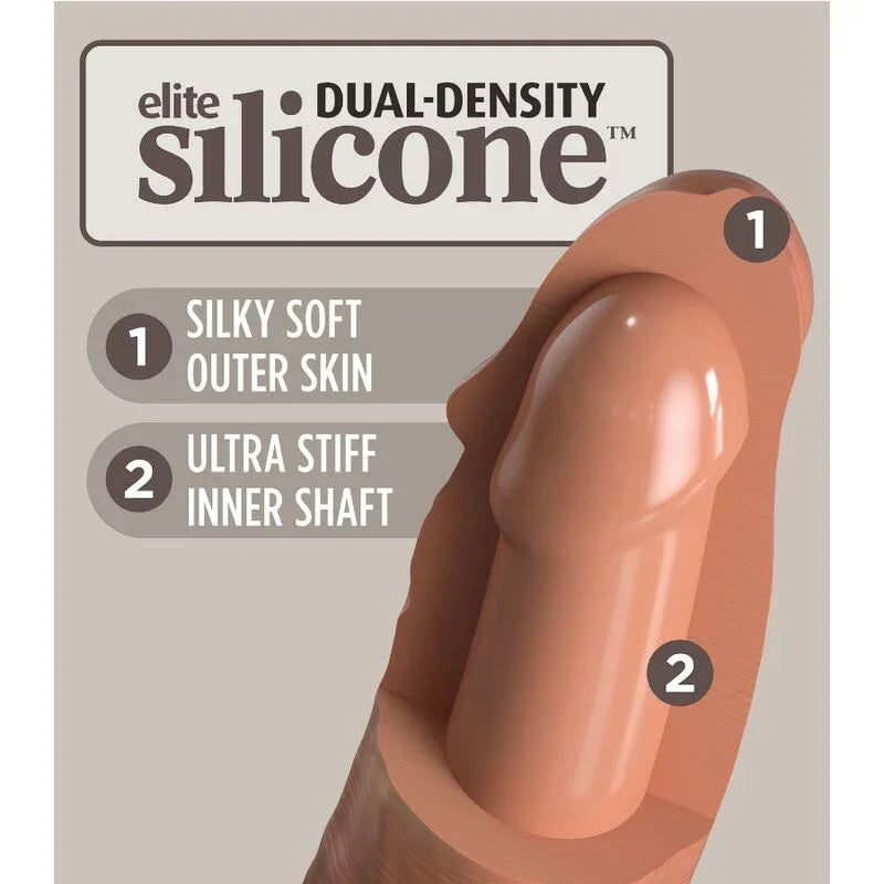 KING COCK - ÉLITE DILDO REALÍSTICO SILICONA 17.8 CM CARAMELO - Nuvica