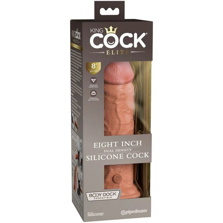 KING COCK - ÉLITE DILDO REALÍSTICO SILICONA 20.3 CM CARAMELO - Nuvica