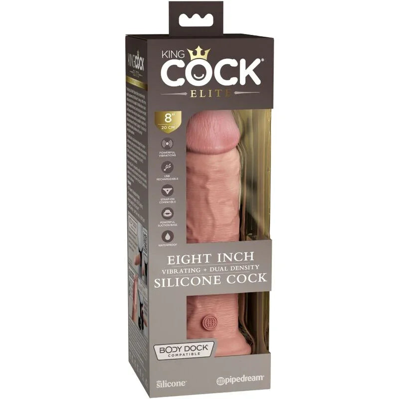 KING COCK - ÉLITE DILDO REALÍSTICO VIBRADOR & SILICONA 20.3 CM - Nuvica