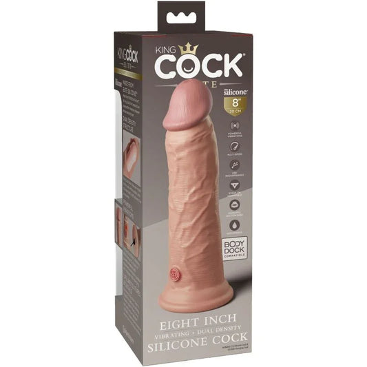 KING COCK - ÉLITE DILDO REALÍSTICO VIBRADOR & SILICONA 20.3 CM - Nuvica