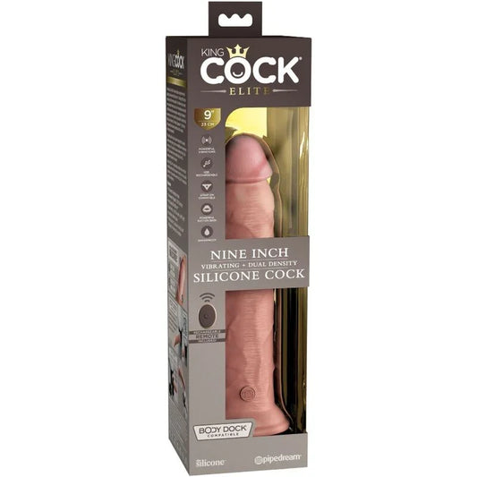 KING COCK - ÉLITE DILDO REALÍSTICO VIBRADOR & SILICONA CONTROL REMOTO 23 CM - Nuvica