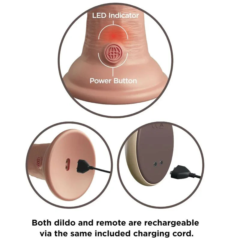 KING COCK - ÉLITE DILDO REALÍSTICO VIBRADOR & SILICONA CONTROL REMOTO 23 CM - Nuvica